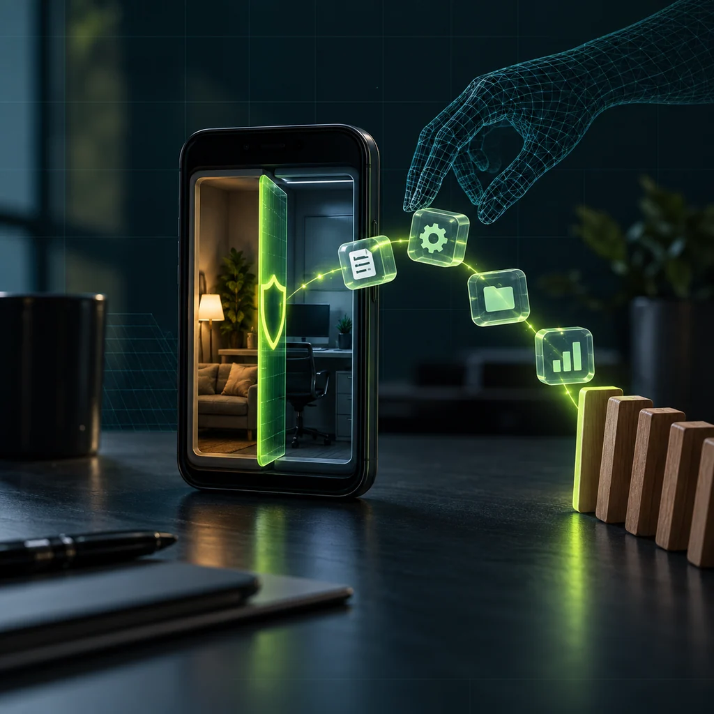 Концептуальная иллюстрация к статье «Android Enterprise обновляет рабочие устройства: как совместить ИИ и доступ к данным»