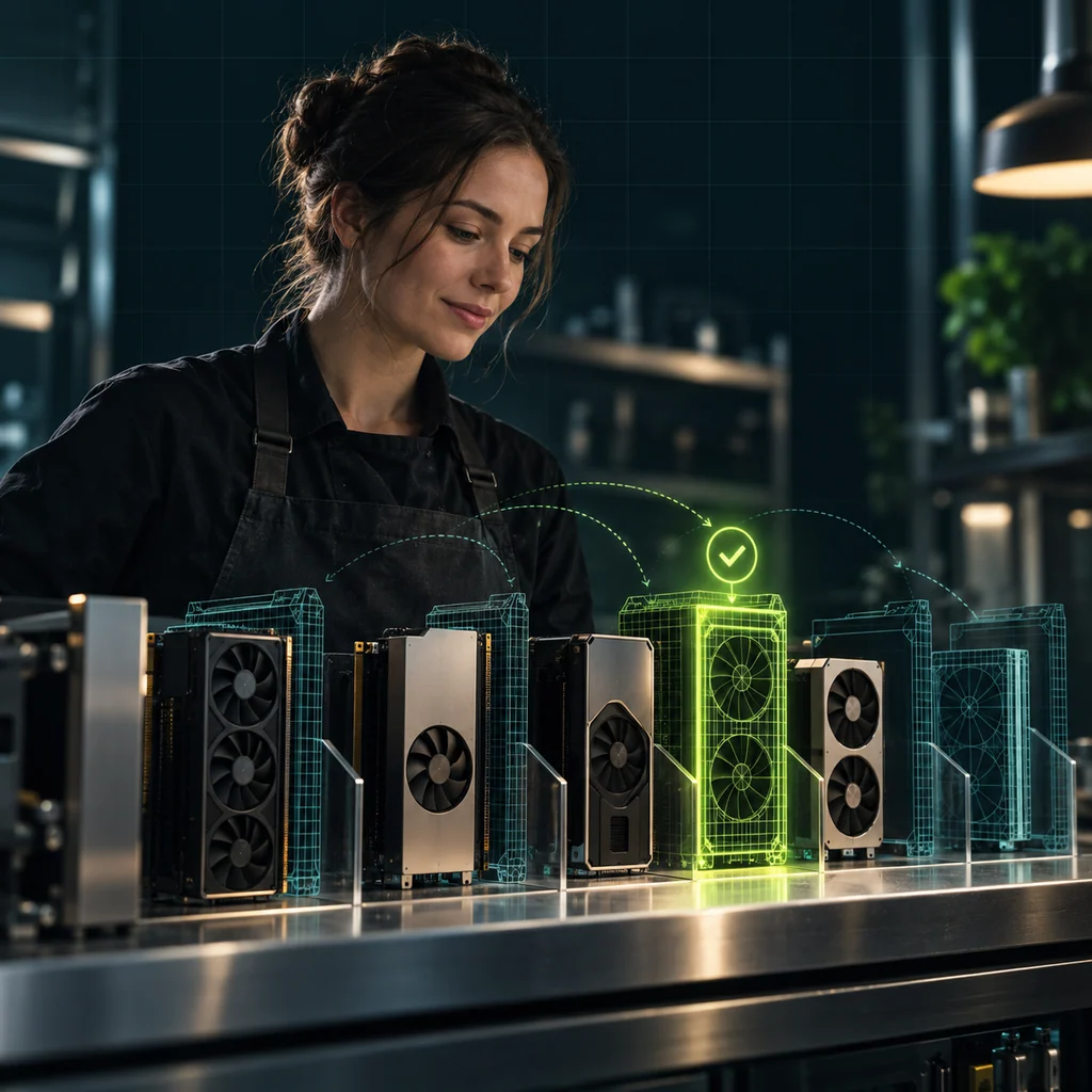 Концептуальная иллюстрация к статье «Если нужного GPU нет: SageMaker пробует запасные варианты»