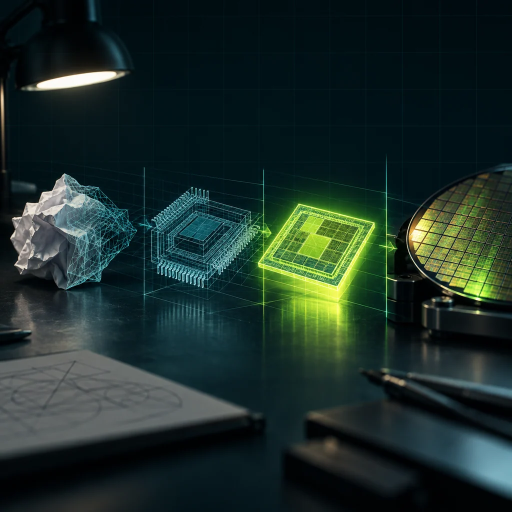 Концептуальная иллюстрация к статье «Microsoft Discovery помогла пройти путь от идеи чипа до физической схемы»