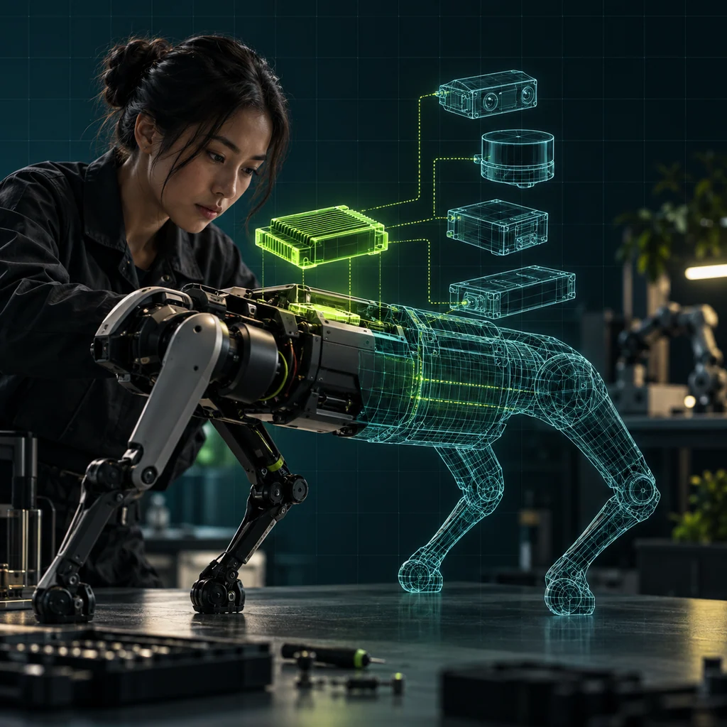 Концептуальная иллюстрация к статье «Isaac ROS 5.0: NVIDIA добавила агентные инструменты для разработчиков роботов»