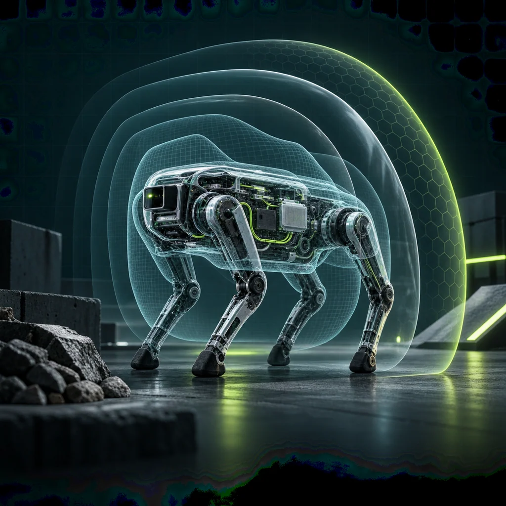 Концептуальная иллюстрация к статье «NVIDIA описала, почему безопасность робота начинается до его первого движения»