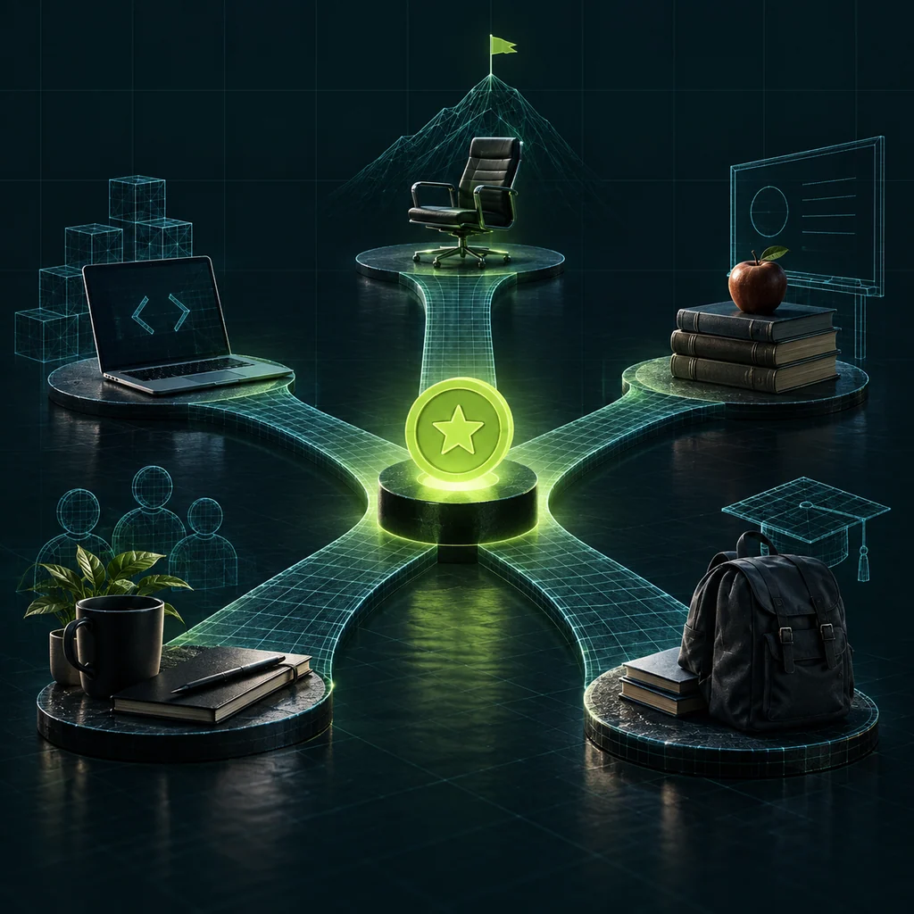 Концептуальная иллюстрация к статье «OpenAI Academy открыла учебные маршруты для пяти разных ролей»